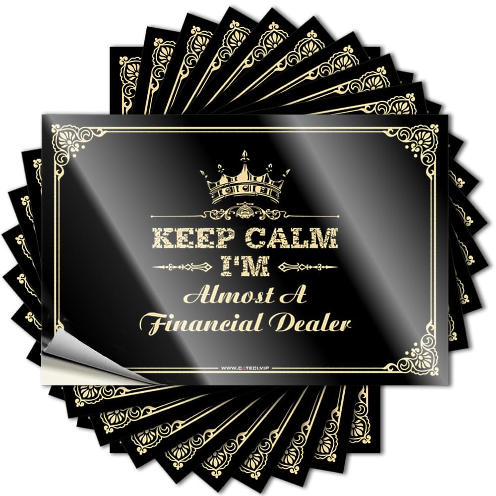 Fzfn Colour Personalized, Funny Sticker Garage Keep Calm I'm Almost A Financial Dealer | Halloween Stuff For Bedroom(12X18cm)