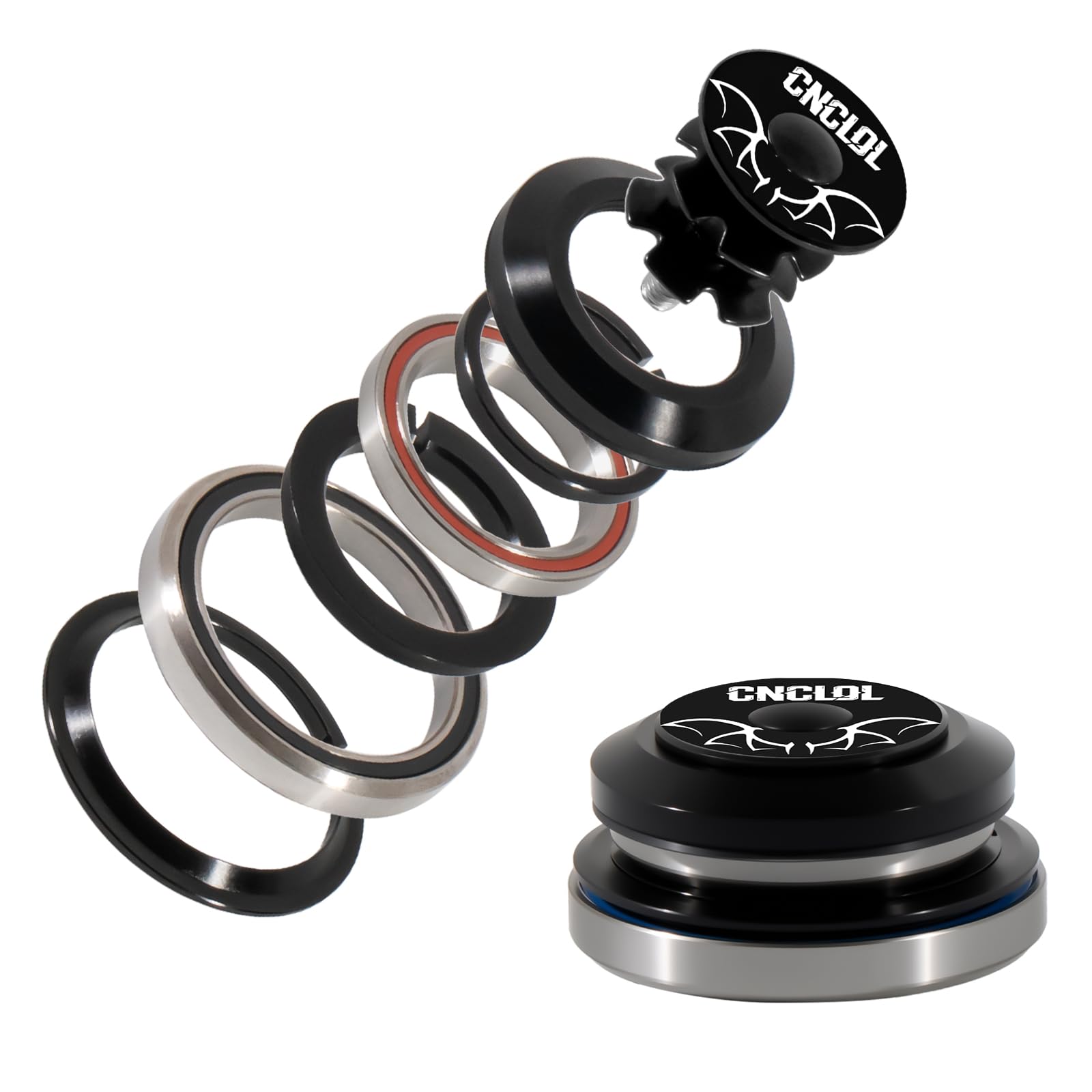 Fahrradlenker 1 1/8 Zoll, Steuersatz 34 mm/44 mm/41,8-52 mm/44-55 mm/44-56 mm, Lenklager MTB/BMX, halb integriert, mit versiegelten Lagern.