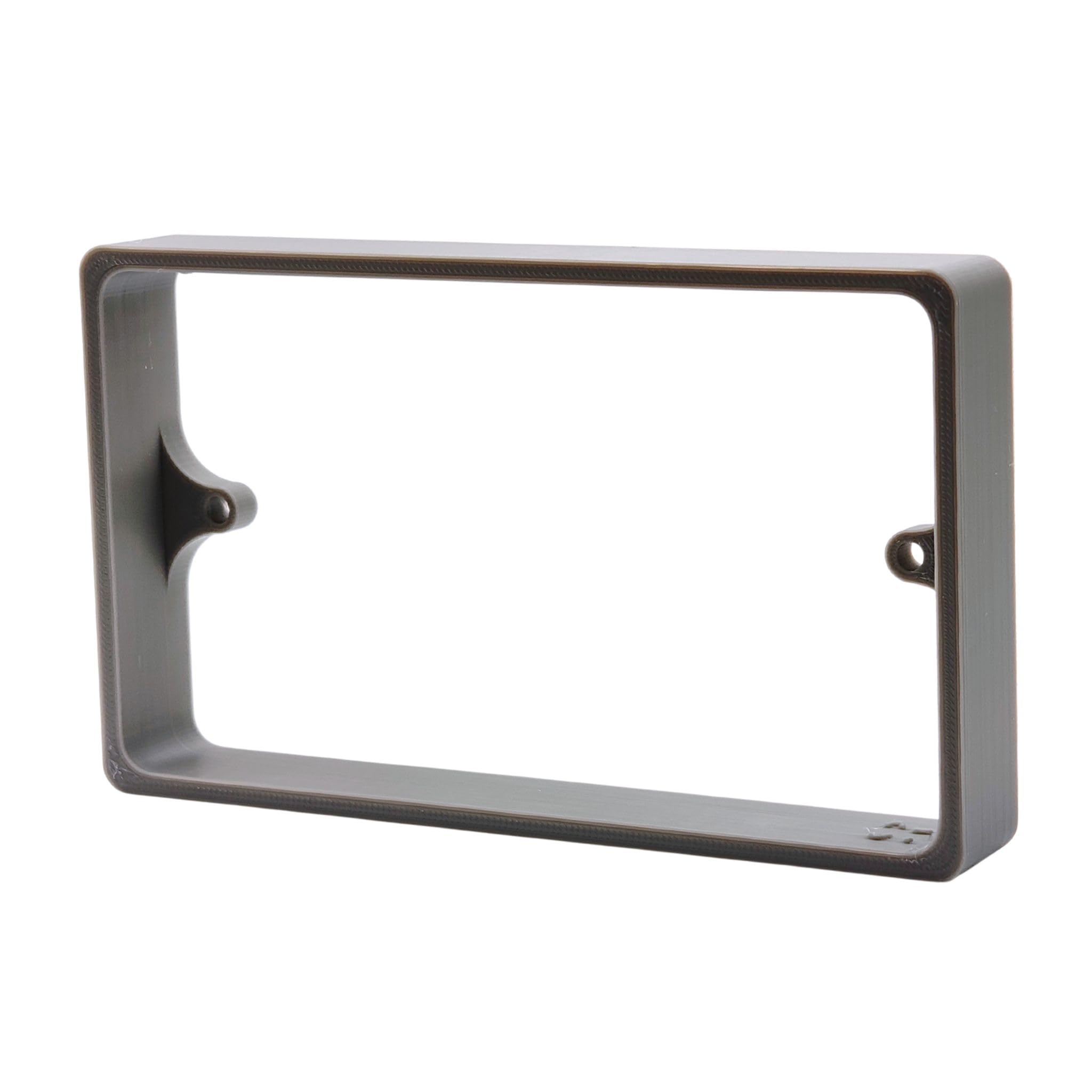 2-Gang Socket Spacer. Double Back Box Extender for UK Sockets (Grey, 20mm) — image 1