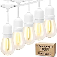 Vista 10 de Mlambert Luces de Cadena para Exteriores de Cable Blanco de 96 Pies con 30+3 Bombillas LED de Plástico, Regulables Impermeables Irrompibles