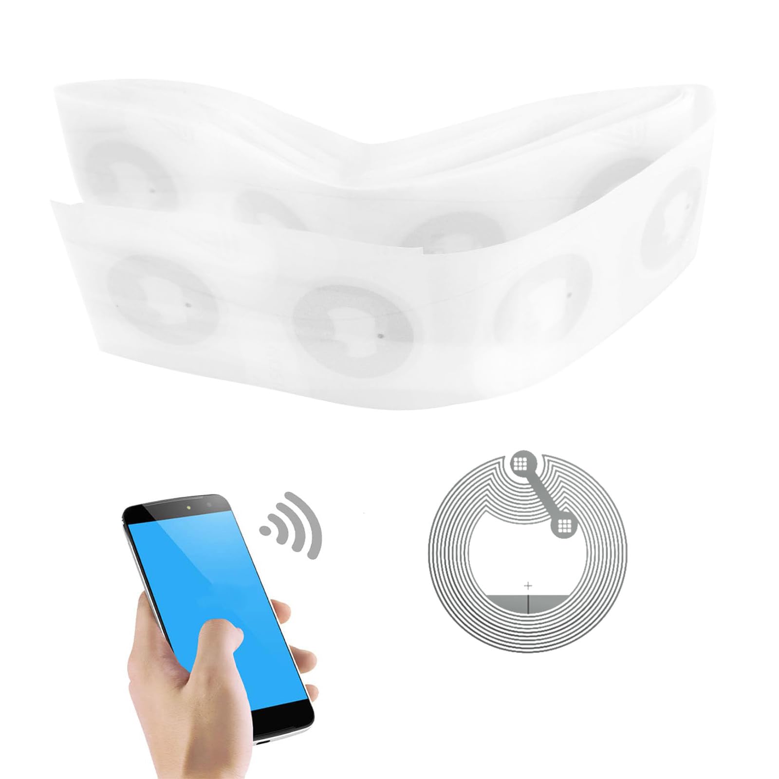 60 Pezzi Adesivi NFC Tag NTAG213, 25 mm, 144 Byte Memoria Programmabili, Mini Sticker Chip Compatibile Con Tutti Gli Smartphone Dotati di NFC