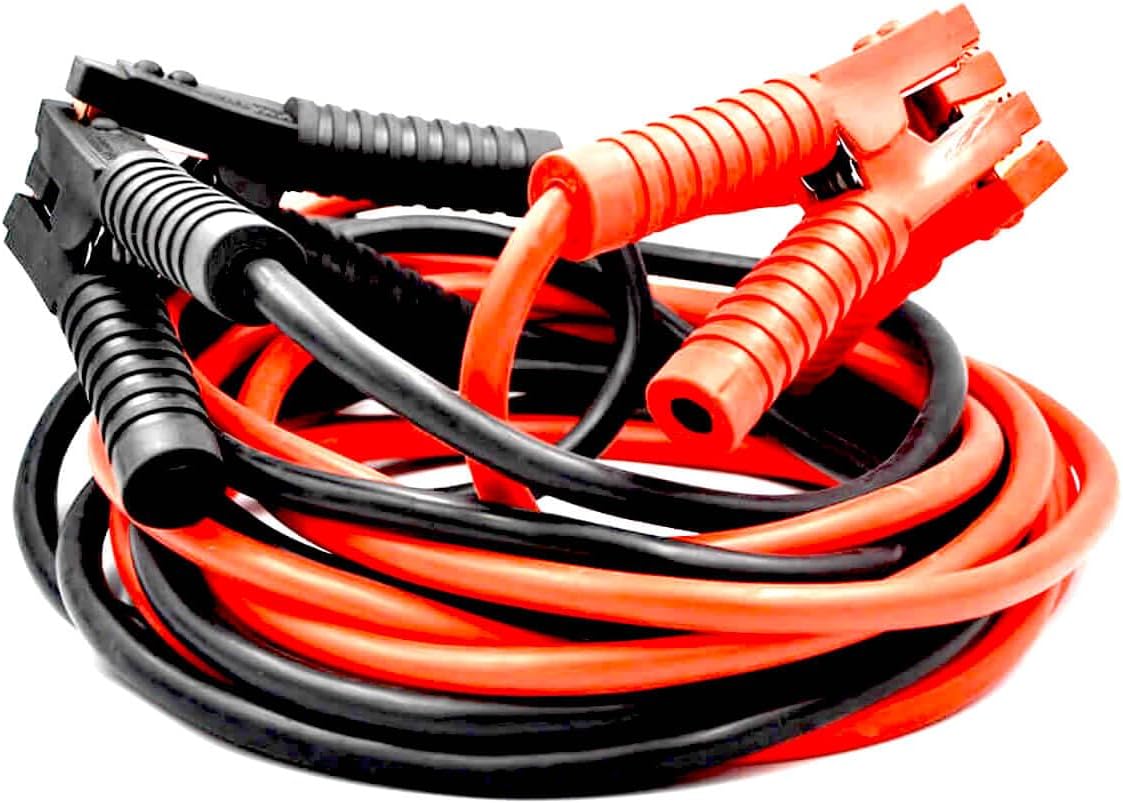 A5 Heavy Duty 1-Gauge Ultra 2500A 100% Copper Wire Jumper Cable Booster Cable For Truck Anti-frozon Heat Insulation Jump Leads with Free Carry Bag Size 20ft