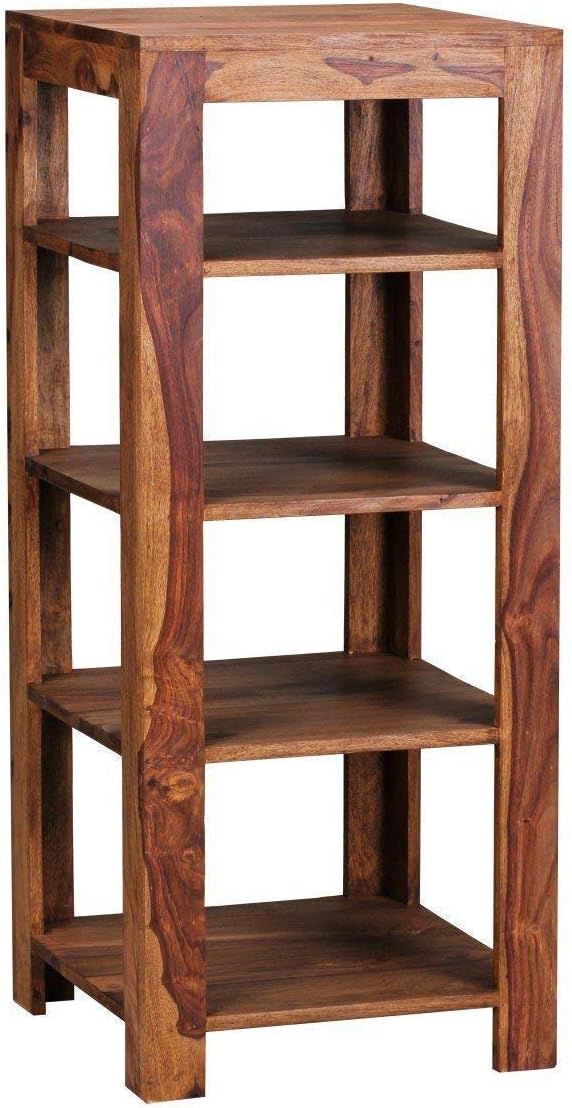 TG Furniture Solid Wood Shelves Book Shelf for Living Room(sheesham Wood Standard_Natural Finish) 1 Year Warranty