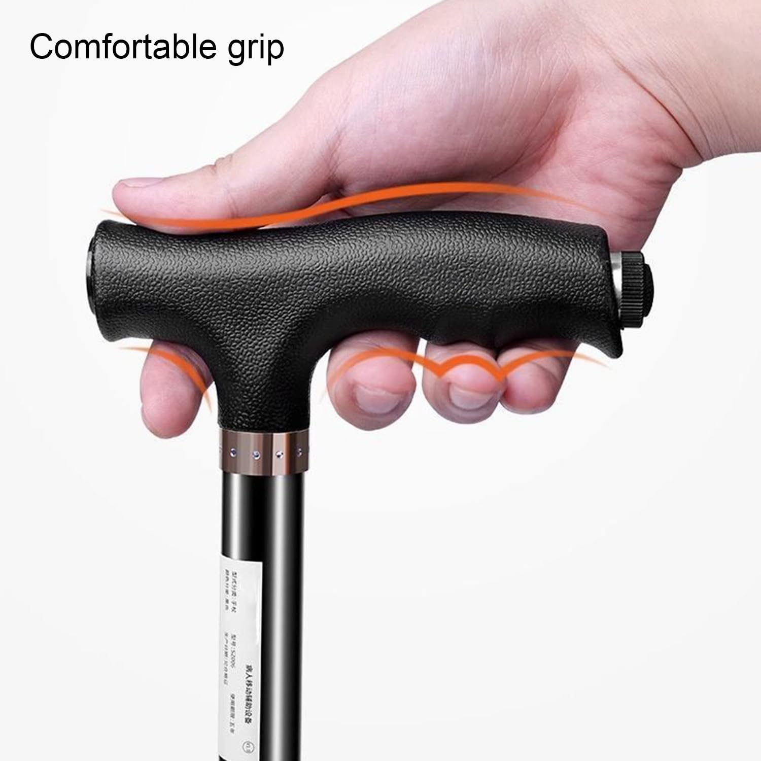Vierfuß Spazierstock Gehstock,Gehstock mit Ergonomischem Griff und Anmutiger 4-Zinken-Basis,10 Stufen 72-94 cm,Höhenverstellbar,mit kleinen Armlehnen,Für Rechts- Oder Linkshänder und Senioren