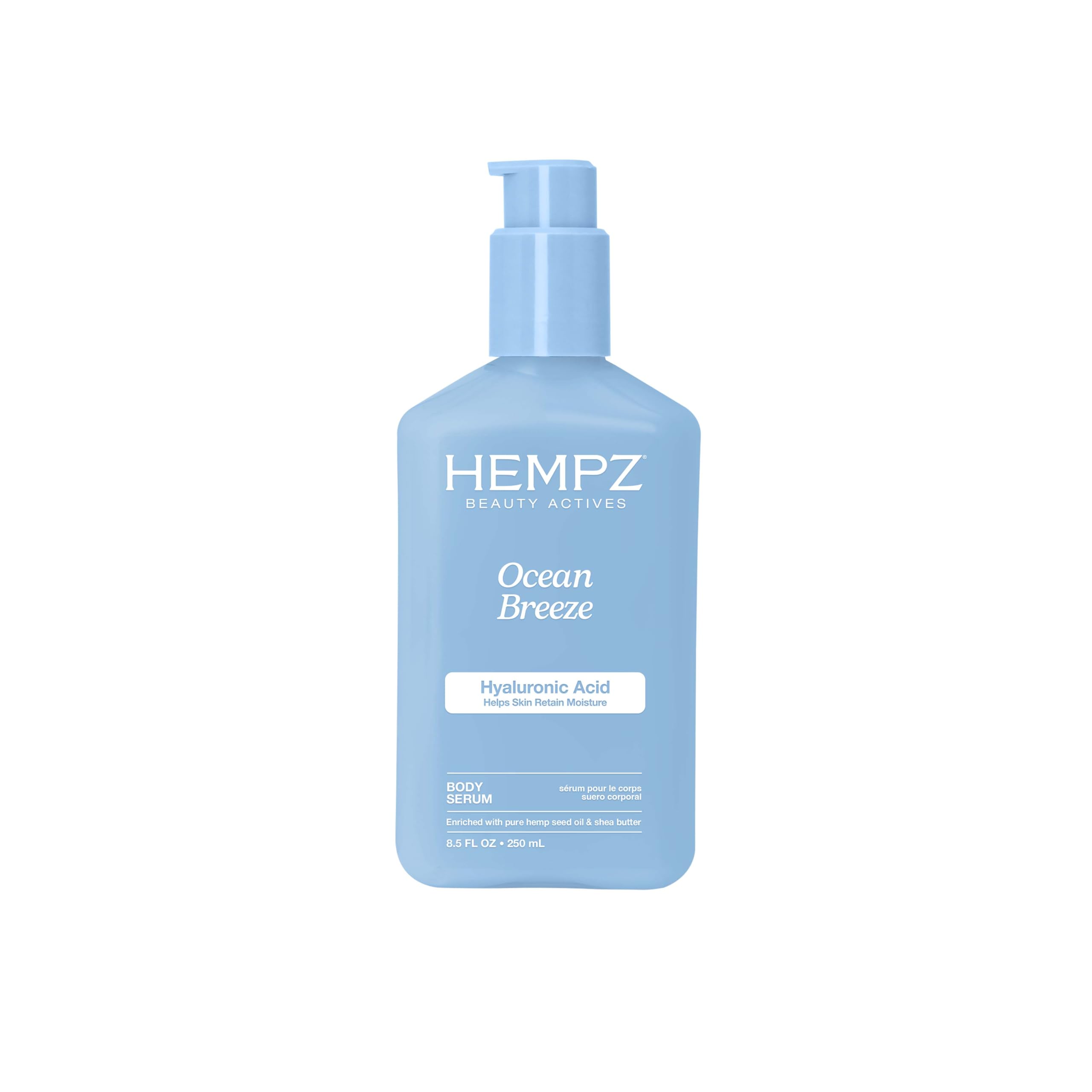 Hempz Ocean Breeze Body Serum with Hyaluronic Acid, Light weight, Fast Absorbing Cream Gel, 8.5 fl.oz., Ocean Breeze, 8.5 Fl Oz (Pack of 1)