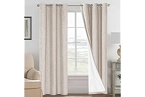H.VERSAILTEX Blackout Linen Curtains with White Thermal Insulated Liner
