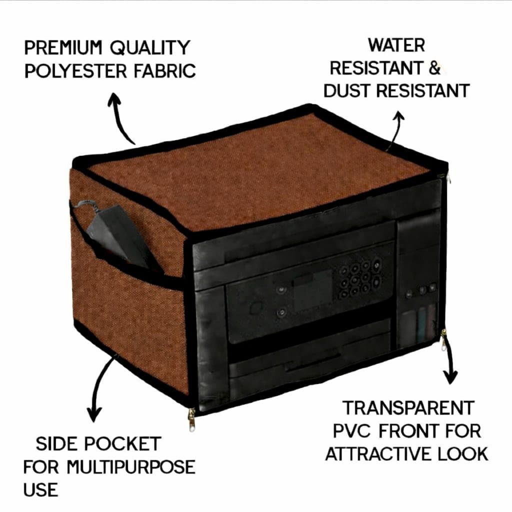Printer Cover For Canon Pixma G3000 Printer (Brown Color) 3