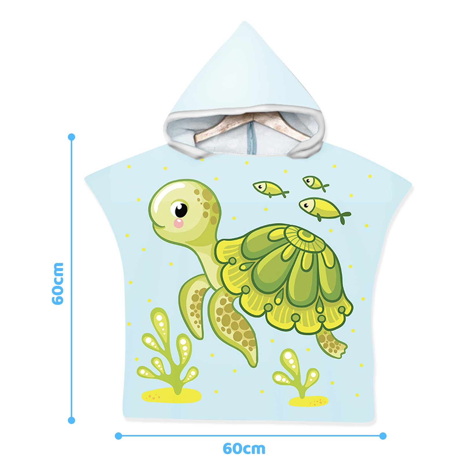 EDLMKM Hooded Poncho Towels for Kids Hooded Towels for Kids Kids Swim Changing Robe - Image 2
