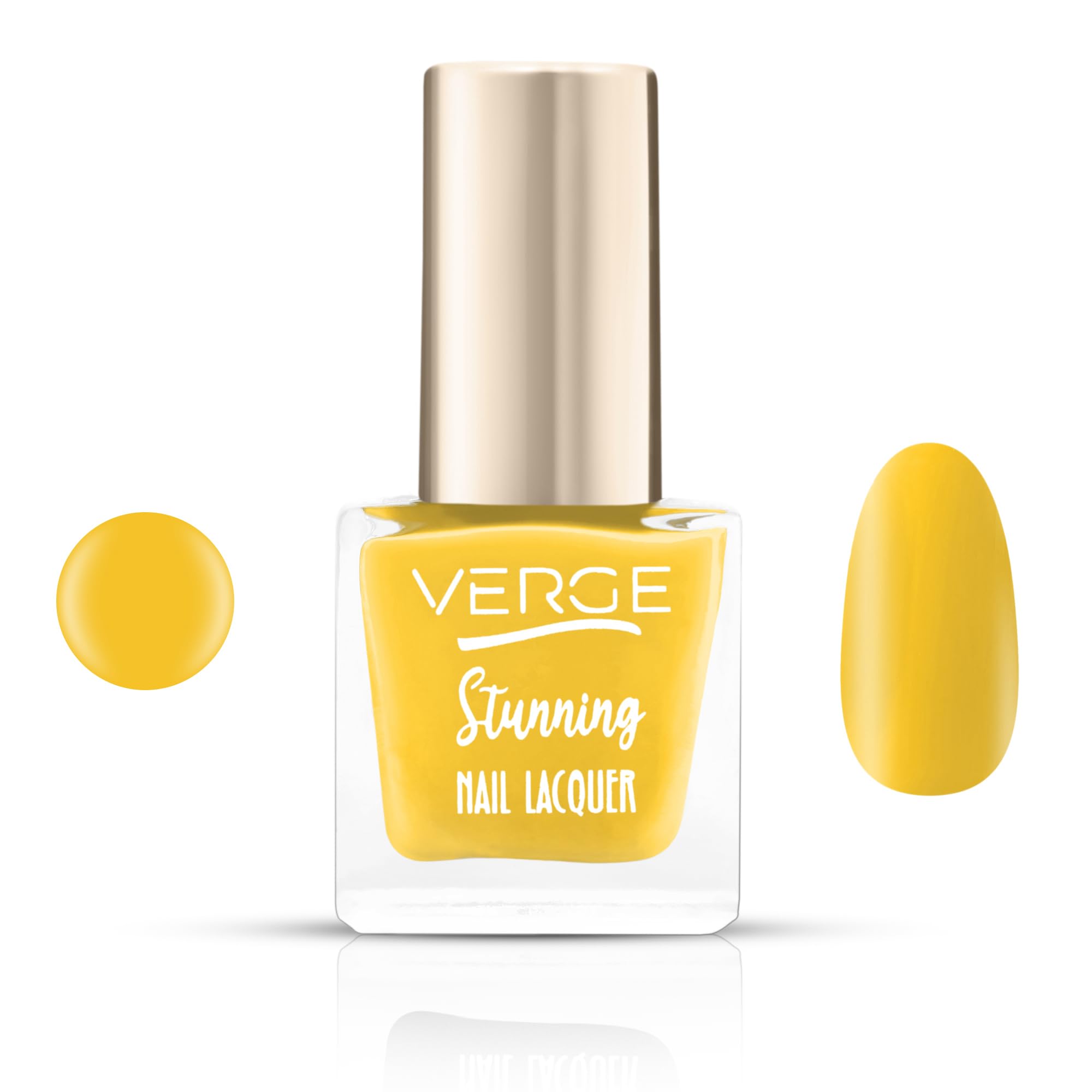 VERGE Stunning Color Non Toxic Nail Polish (SUPER STAY WITH HD BOLD FINISH) 101; Bright Yellow (Quick Dry & Chip Resistant, PARABEN FREE, VEGAN)-image-19