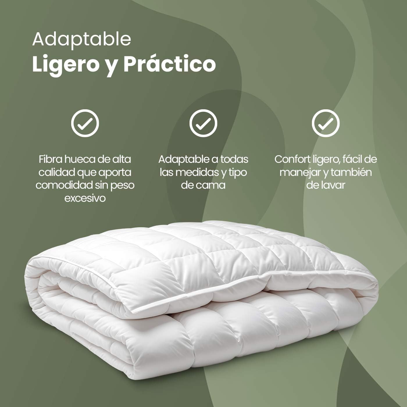 Homey - Relleno Edredón Nórdico Acolchado de Fibra 250gr de 280 x 220 cm, Tejido Microfibra Tacto Suave y Sedoso, para Cama de 200
