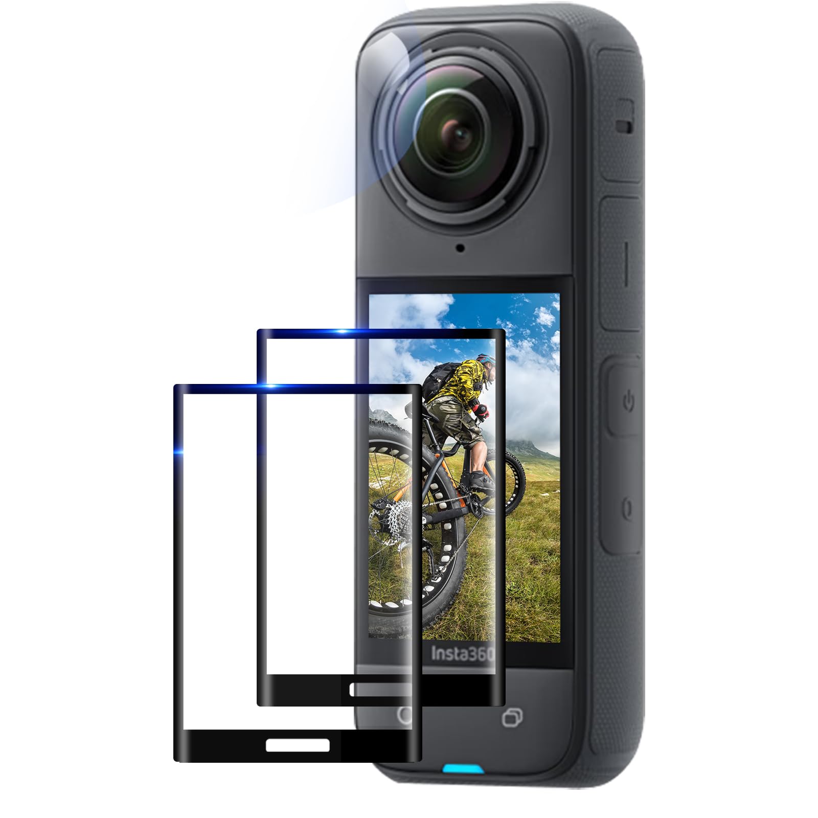 FitStill Glass LCD Film Screen Protector Compatible with Insta 360X5,Tempered Cover for Insta 360X5/X4 Action Camera Accessories,Ultra HD,9H Hardness,Scratch Resistant