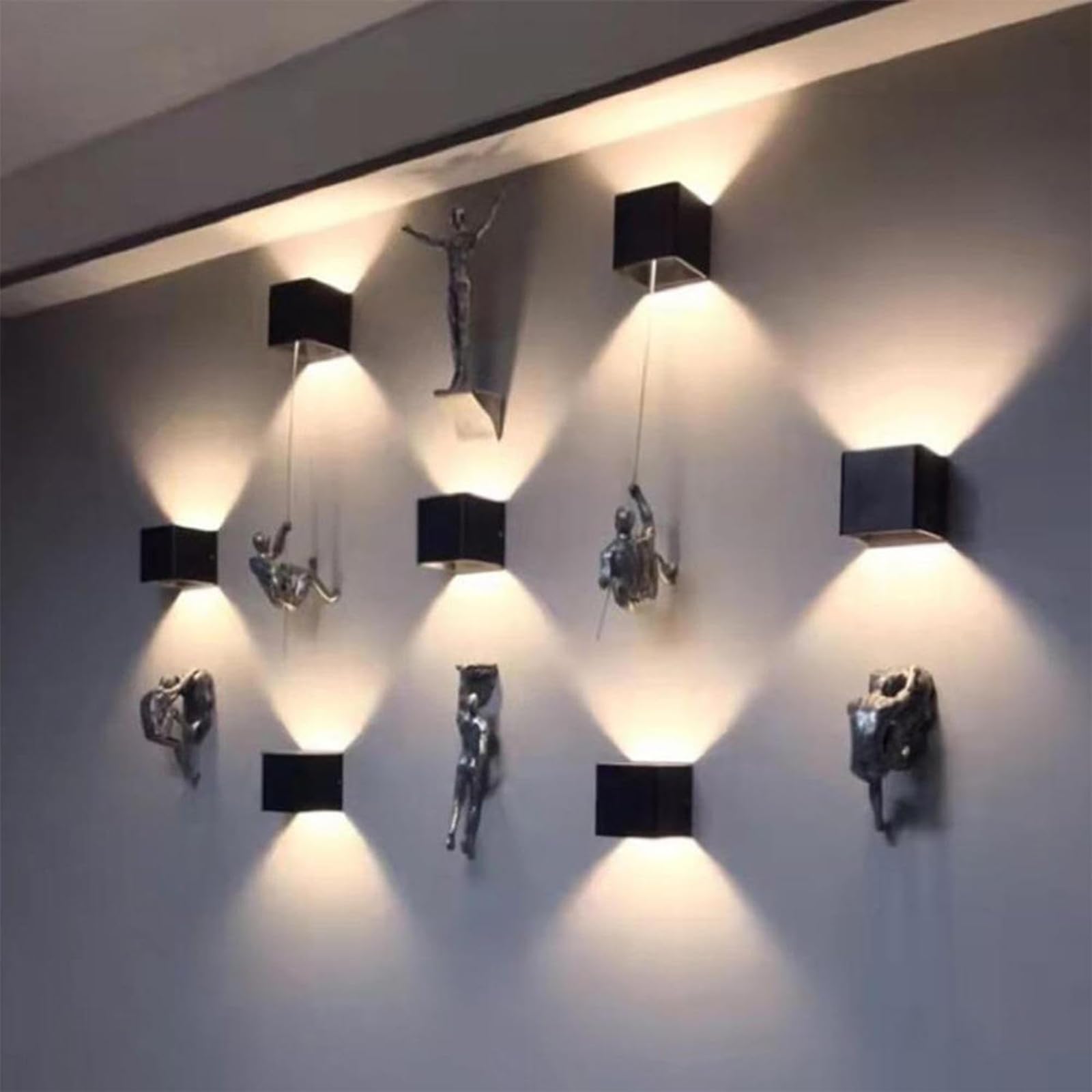 Kletternder Mann Wandskulptur Satz Von 6 3D-Harz-Skulpturen Kletternder Mann Wandkunst Für Heim- Und Bürodekoration Präsentiert Den Charme Und Persönlichen Stil des Klettersports(Color:Mittel)