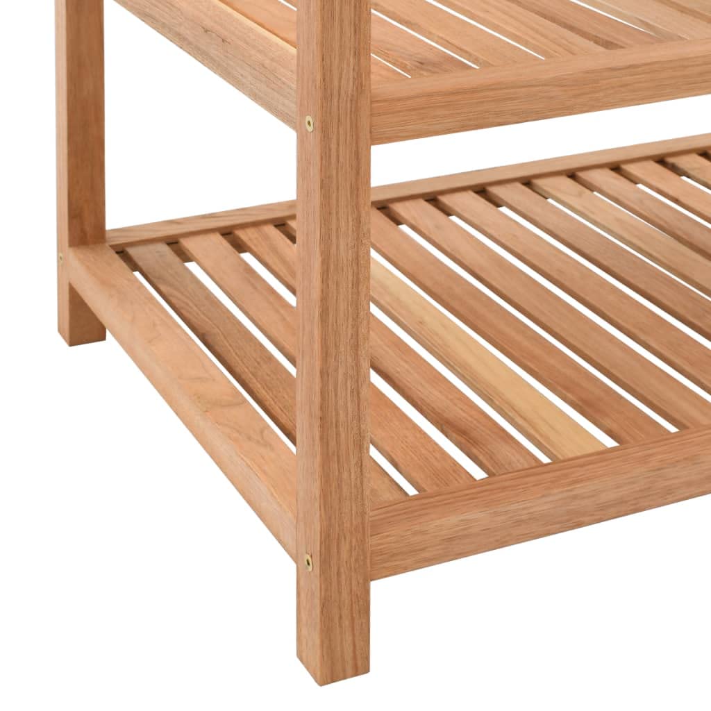 Generic Półka łazienkowa z Litego Drewna Orzechowego, 3-poziomowy regał do Przechowywania z Listwami, Bardzo Solidny i Trwały, łatwy montaż, 65x40x55 Cm, Artykuły łazienkowe, na