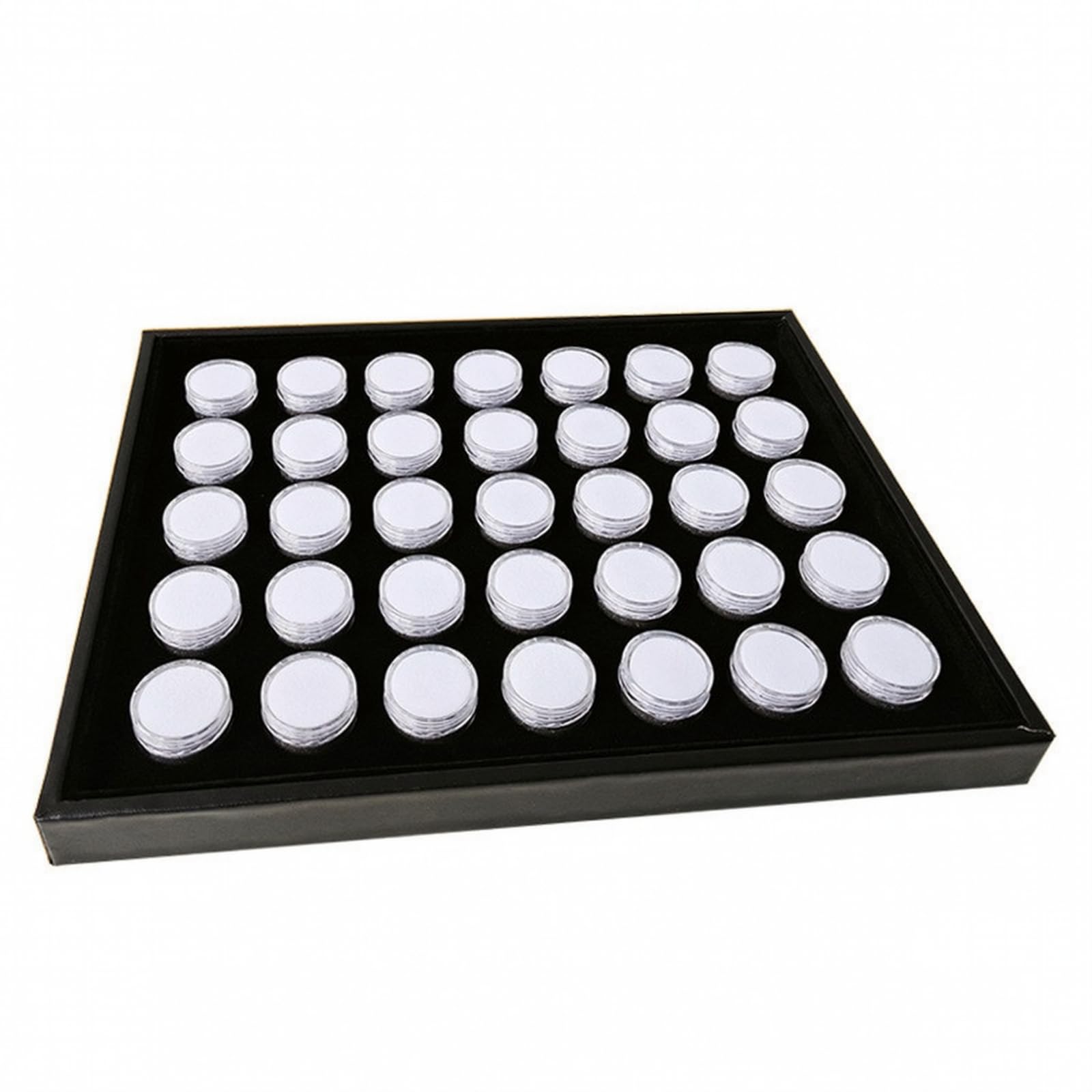 perfeclan Banja con Compartimentos Rectangular | Interior Aterciopelado, Expositor con Divisiones, Estable, para Mostrador, Coleccionistas, Caja Rotatoria