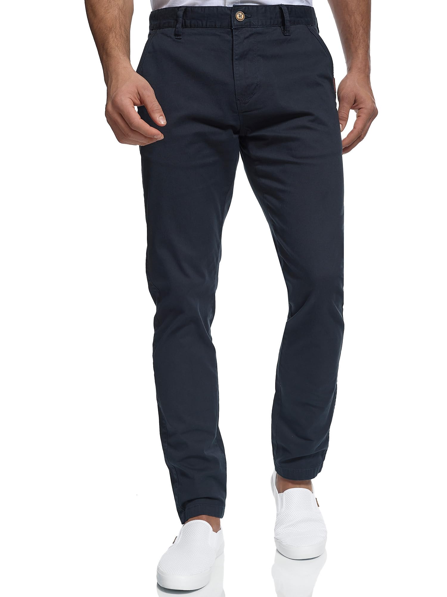 Indicode Herren Cherry modische Chinohose Stretchhose aus 98% Baumwolle | Mit elastischem Stretch für optimale Bewegungsfreiheit, Freizeithose, Businesshose, Stoffhose, bequeme Chinohose für Männer