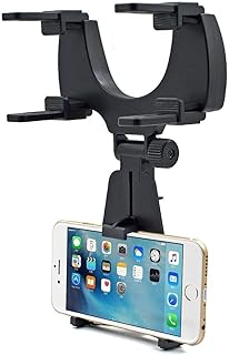 حامل مرآة للرؤية الخلفية، حامل عالمي لمراة الرؤية الخلفية للسيارة، مشبك تثبيت دوار 360 درجة، حامل موبايل للشاحنة والهواتف الذكية - من نسمه ستور