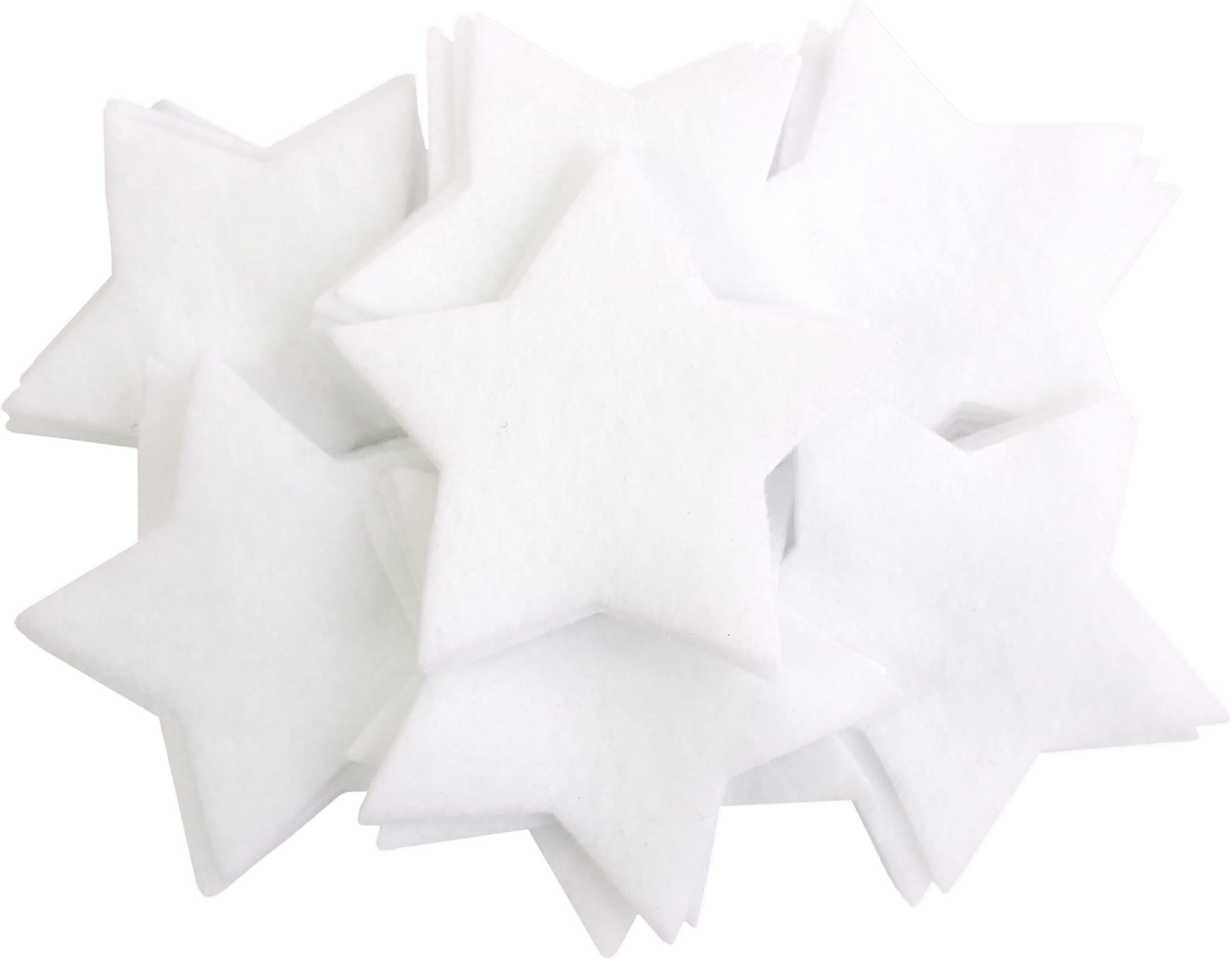 Playfully Ever After 3 Inch 35pc Stiff Felt Stars (White)