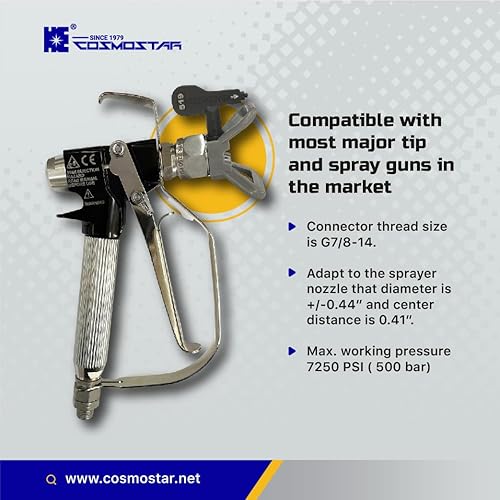 Miniatura 3 de Cosmostar - Pulverizador de pintura con puntas de boquilla inversa, protector de punta de rosca de 7/8 pulgadas, base de protección para pistola de