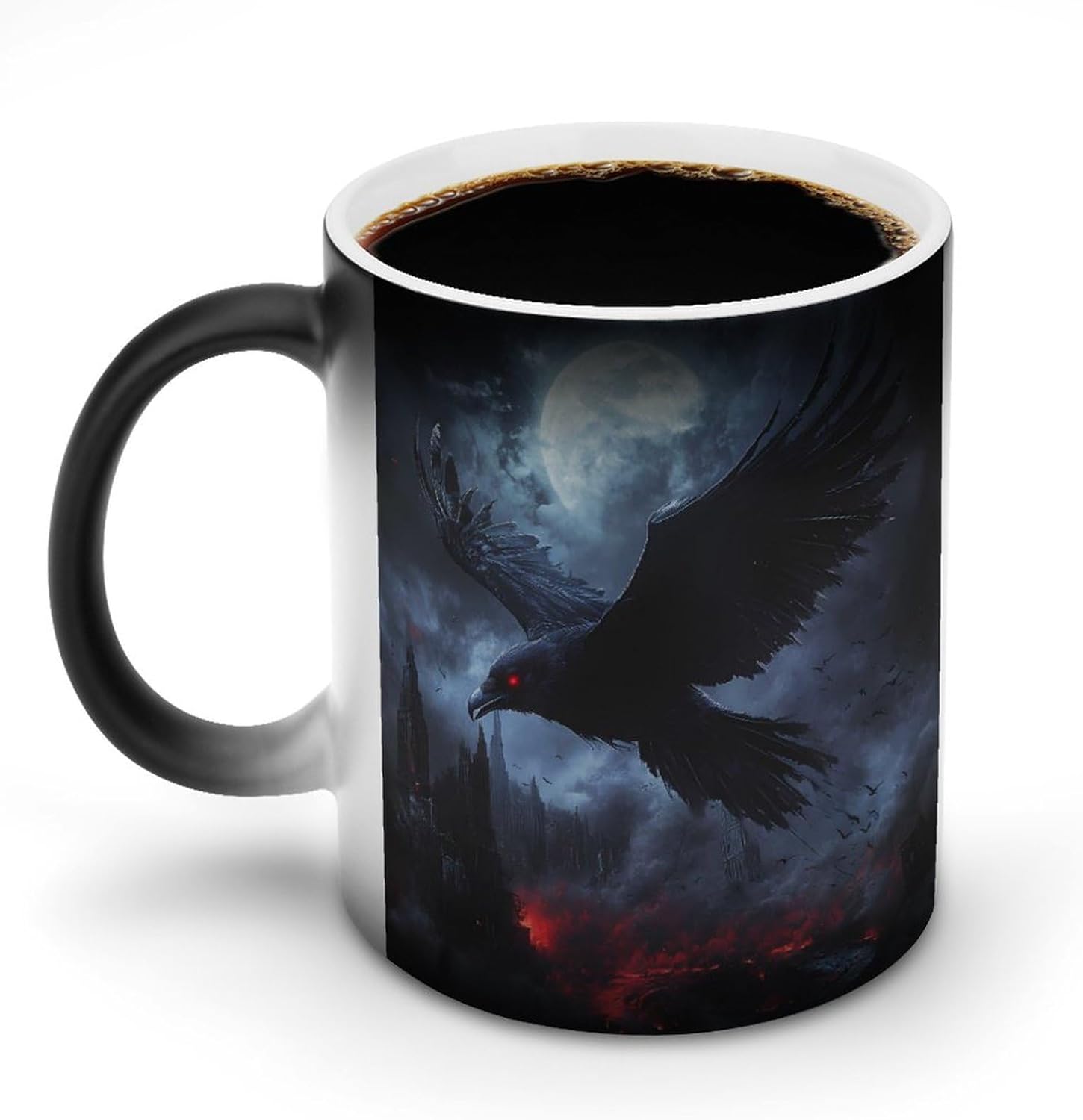 Raven Castle Moon Funny Color Changing Coffee Mug Ceramic Magic Cup Personalized Discoloration Tea Mugs