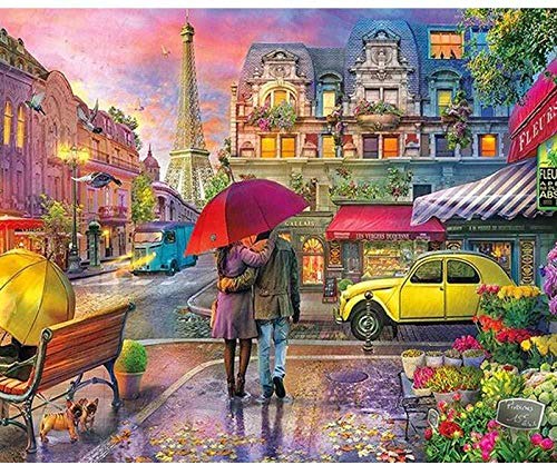 djjinhao - 1000 Piezas Puzzle - Paisaje de la Esquina de la Calle de París - Rompecabezas para niños Adultos Juego Creativo Rompecabezas Navidad decoración del hogar Regalo