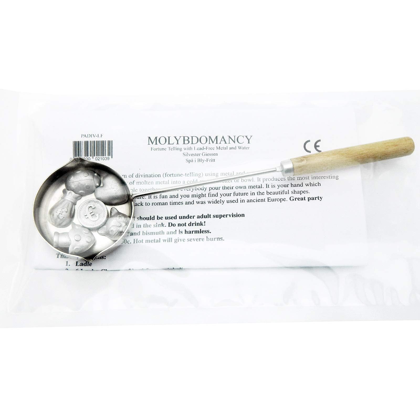 Prince August Molybdomancy Divination Party Kit - Fortune Telling with Metal in Water. (6 Charms)