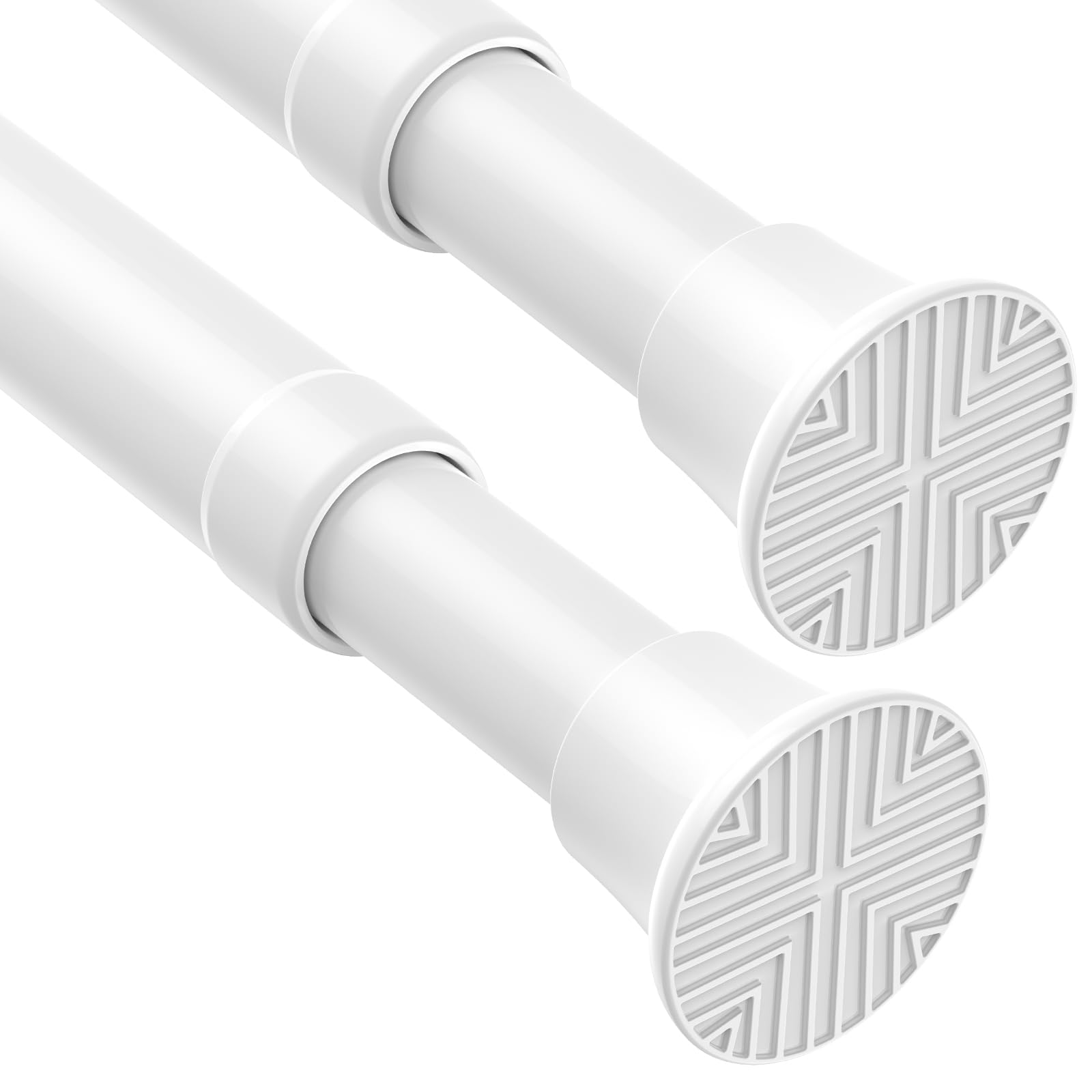 2pack Spring Tension Curtain Rods 23-46 Inch Adjustable White Tension Rod