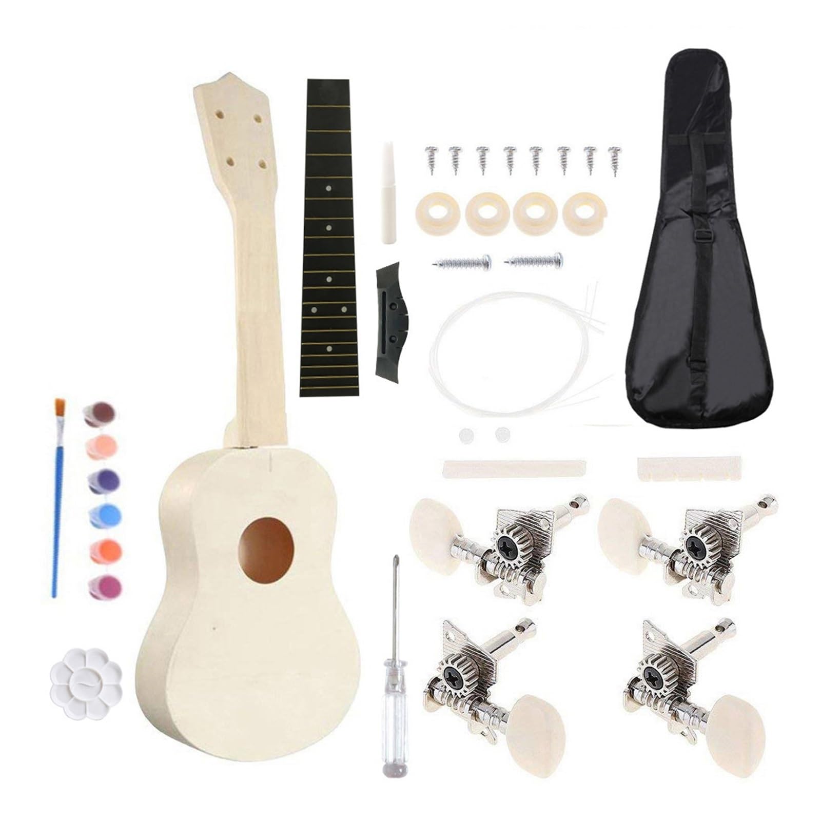 DIY 23 Calowe Ukulele Ręcznie Montowane Mini Gitara Z Malowanym Zestawem Instrumentów Smyczkowych Ukulele Dla Dorosłych