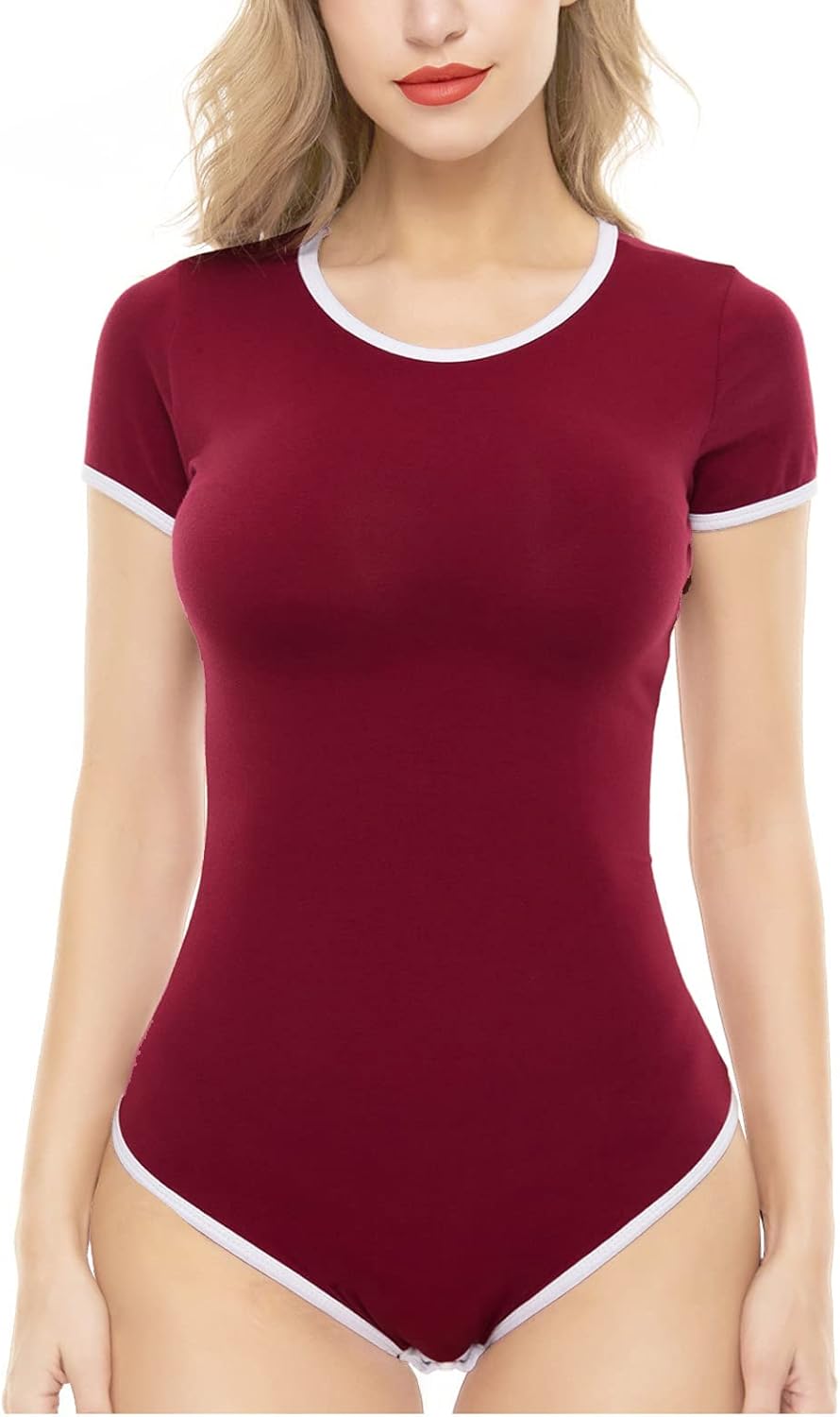 CutiePlusU Cotton Button Crotch Bodysuit Onesie Pajamas Leotard Basic 2 Pack