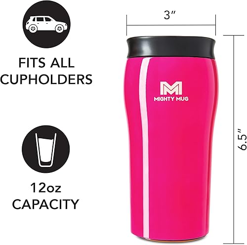 Miniatura 10 de Mighty Mug La taza Untippable  Agarres cuando se golpea, levanta para sorbos  Vaso aislado de acero inoxidable  Apto para portavasos  Regalos para