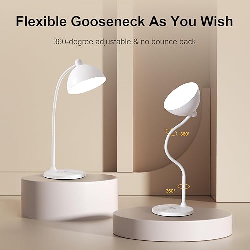 Miniatura 5 de BOHON Lámpara de escritorio, lámpara de escritorio LED con puerto de carga USB, cargador inalámbrico de luz de escritorio para oficina en casa, 5