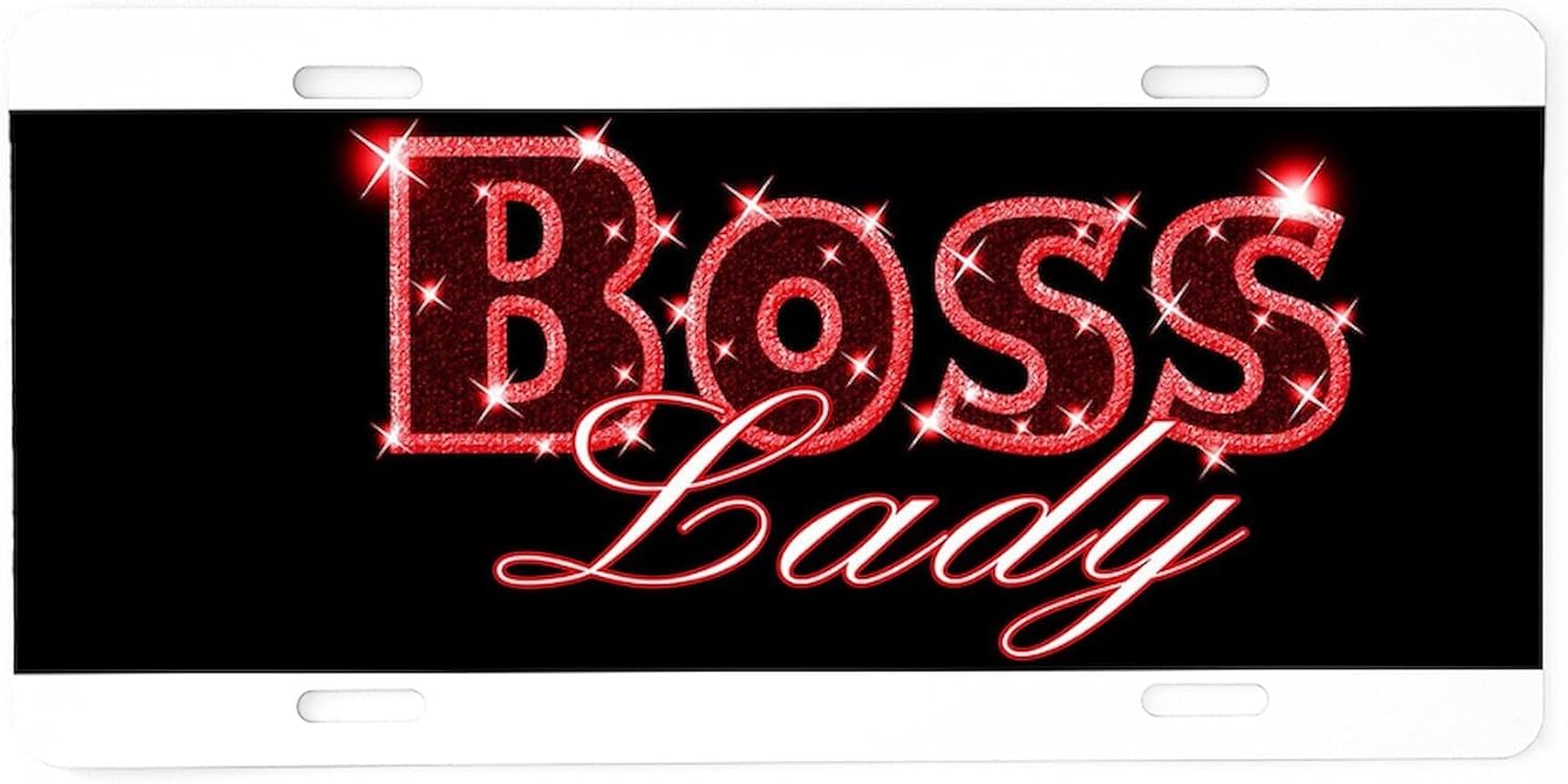 CafePress Boss Lady Bling! Aluminum License Plate, Front License Plate, Vanity Tag