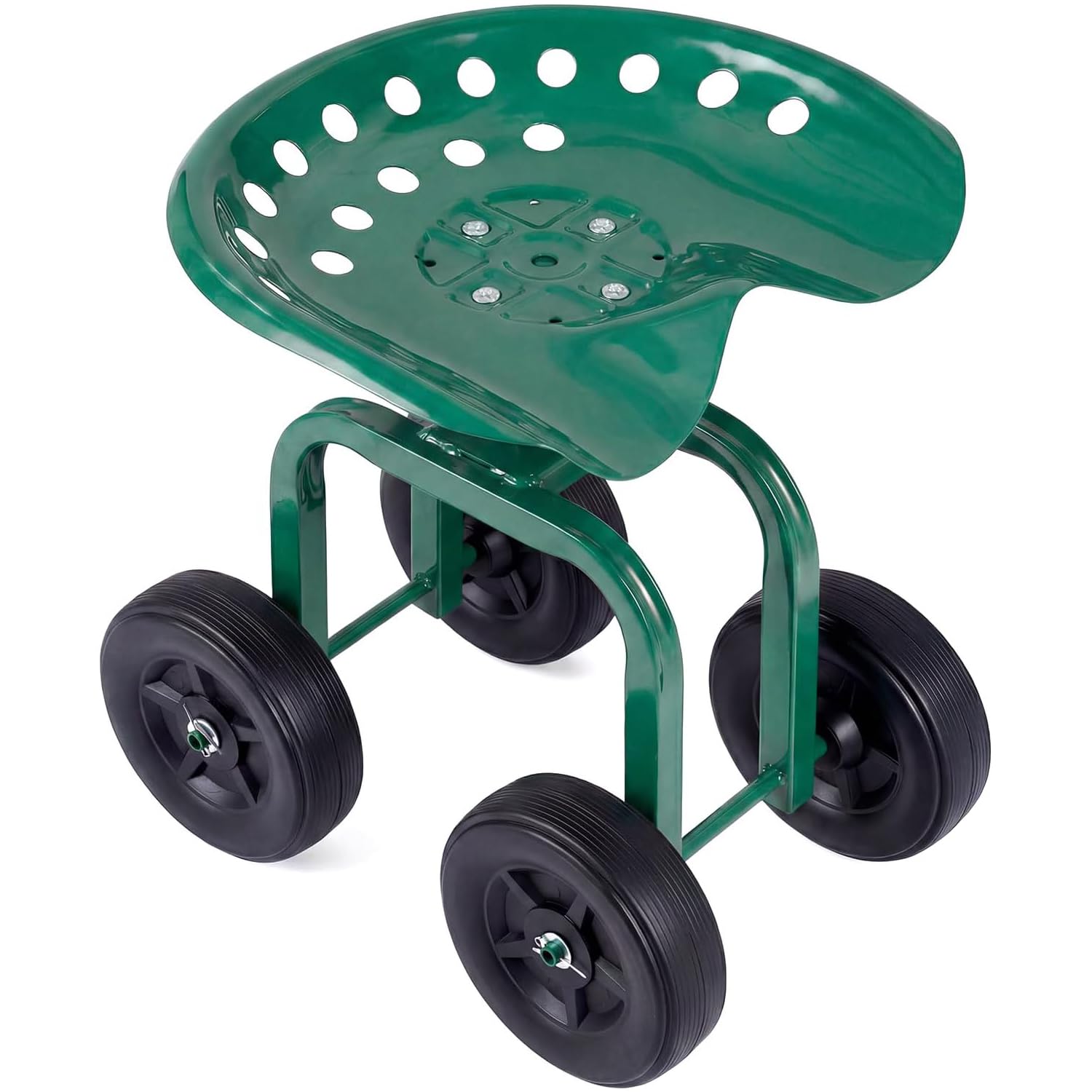 SOARS Siège Roulant de Jardin Pivotant à 360° et Réglable en Hauteur de 40 à 50 CM, Tabouret de Jardinage avec Large Assise, Charge Maximale 150 KG, pour Jardinage et Entretien (Vert)