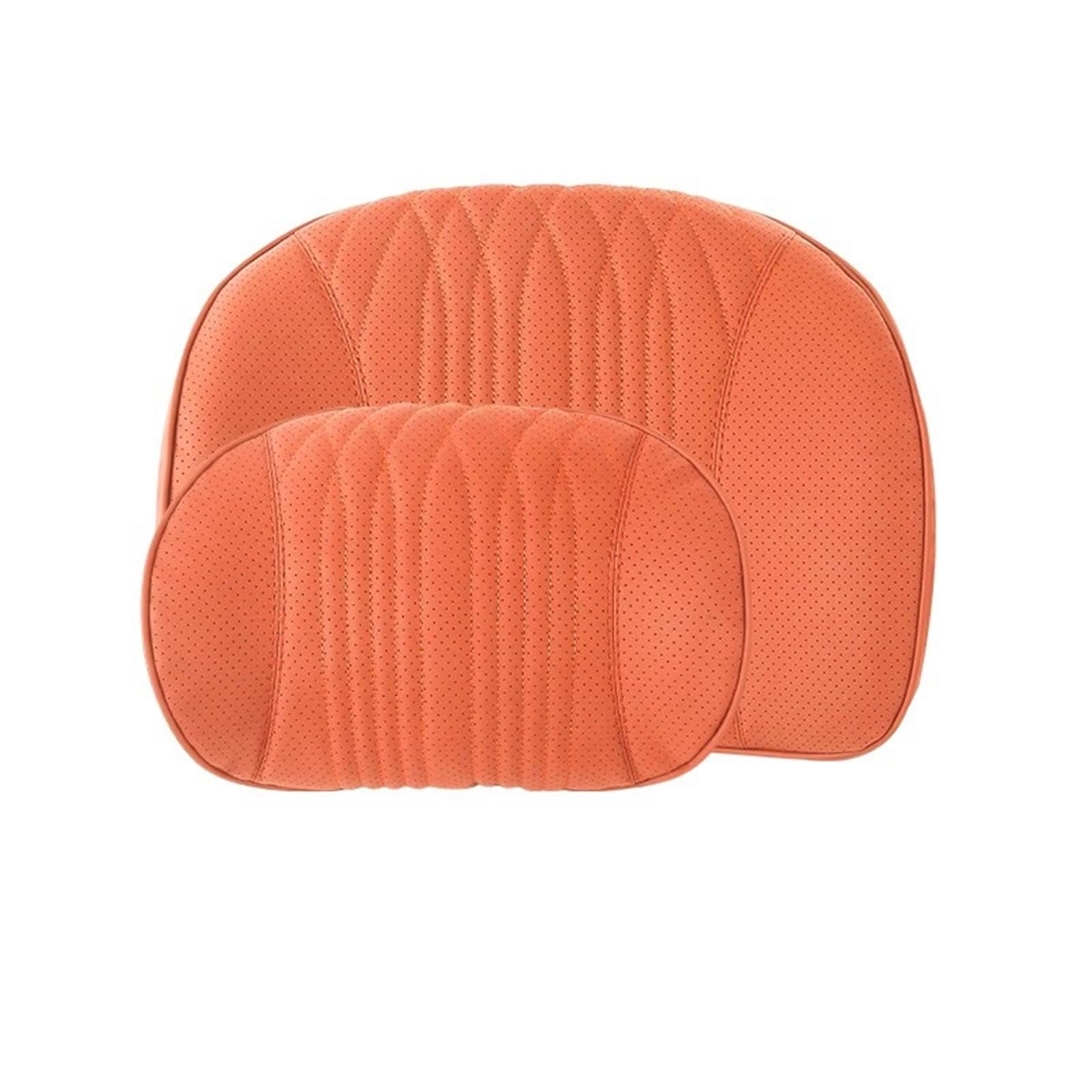 HAYSXVR Car Pillow Car Headrest Neck Pillow Seat Lumbar Fit For Mercedes Benz C Class W205 W206 W212 W213 W214 W221(Orange-Suit)