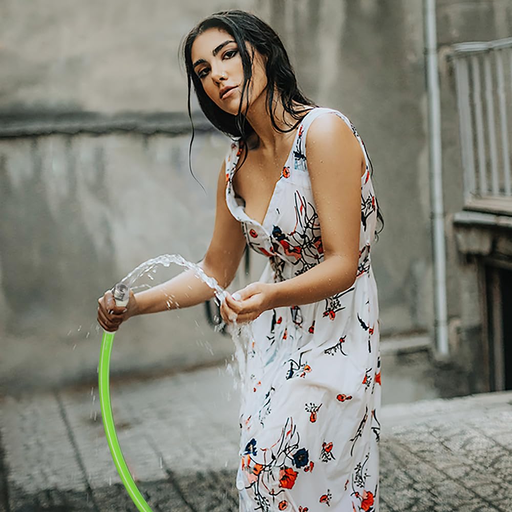 Fevone Tuyau d'arrosage de 7,6 m – Tuyau d'eau à haut débit de 1,6 cm, résistant aux torsions et sans danger pour l'eau potable, pression d'éclatement de 600 psi, tuyau robuste avec raccords en