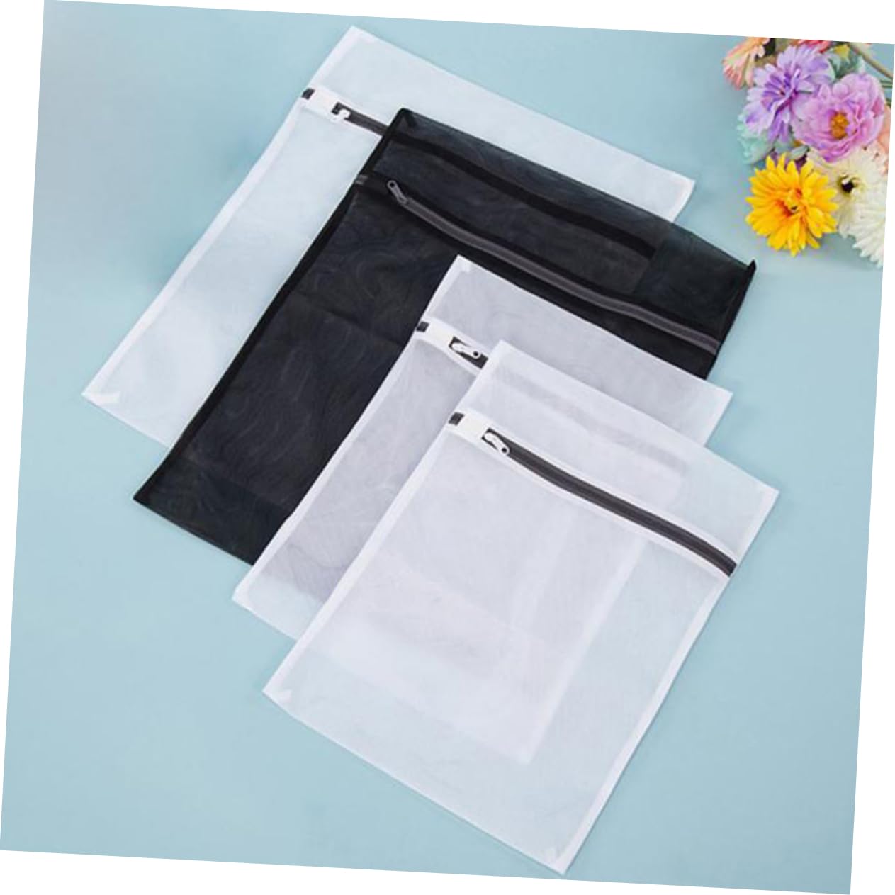 Wäschebeutel 12 Stück aus Polyester, Feinmaschig, Schwarz, für Empfindliche | 3, Schutz vor Verheddern und Beschädigung, Reise Organizer, Aufbewahrung für Kleidung