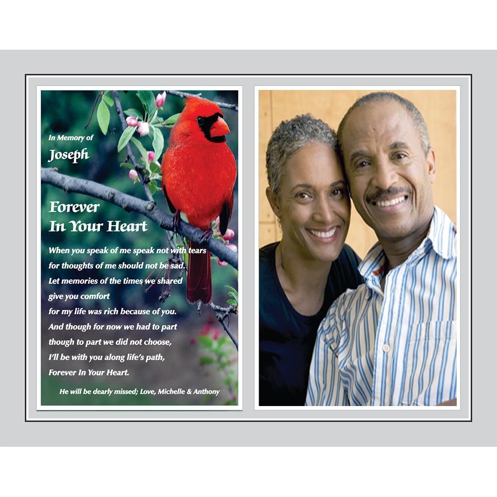 Cardinal Sympathy Gift Honoring the Deceased, Personalized Memorial Poem for Family, Custom 8x10 Inch Print