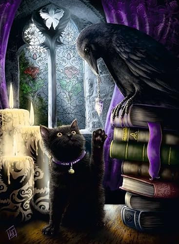 Miniatura 2 de Ravensburger Rompecabezas de 500 piezas de gato negro y cuervo para adultos y niños a partir de 10 años, rompecabezas de animales