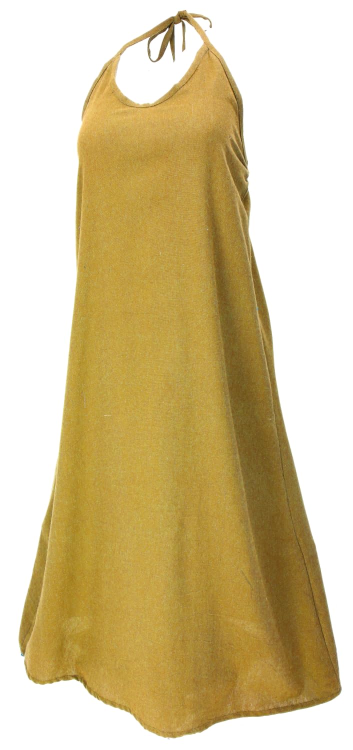 Natürliches Boho Sommerkleid, alternatives Neckholder Kleid
