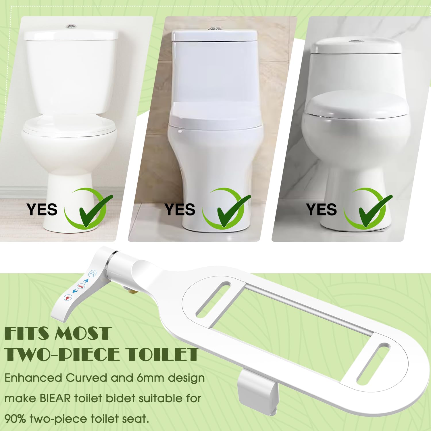 6mm Slim Bidet Bidet Attachment for Toilet Bidet Toilet Seat Sprayer Jet with Dual Nozzles Front Back Washing — view 6