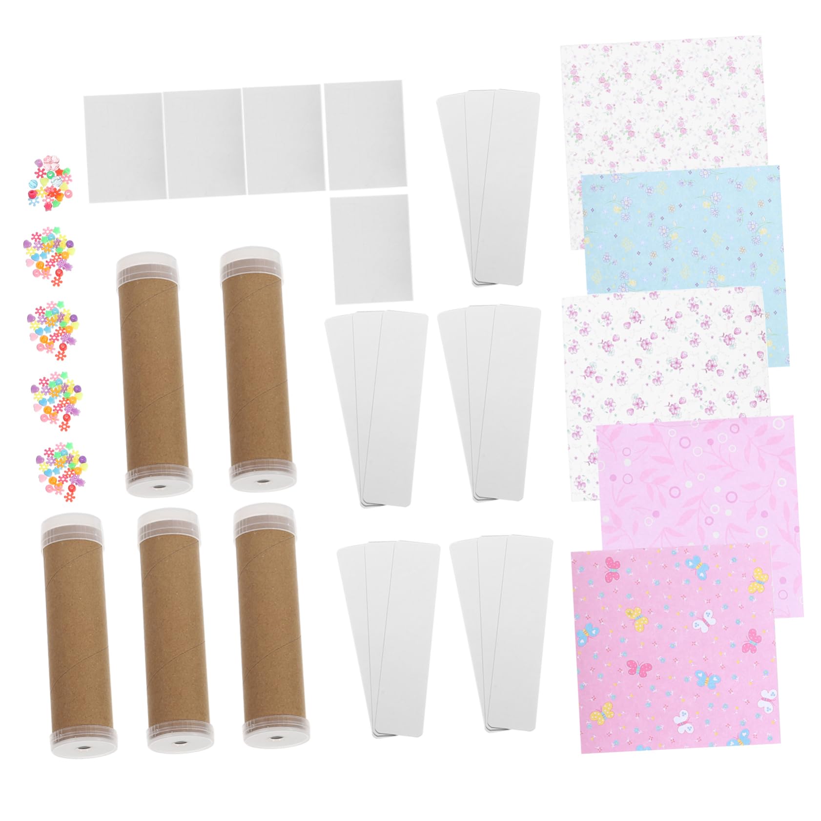 Toyvian Kaleidoskop Bastelset für Kinder, 5er Set DIY Experimentierkasten zum Selbermachen Lernspielzeug für Optik Physik Kreative Handarbeit für Kita Schule Geburtstag