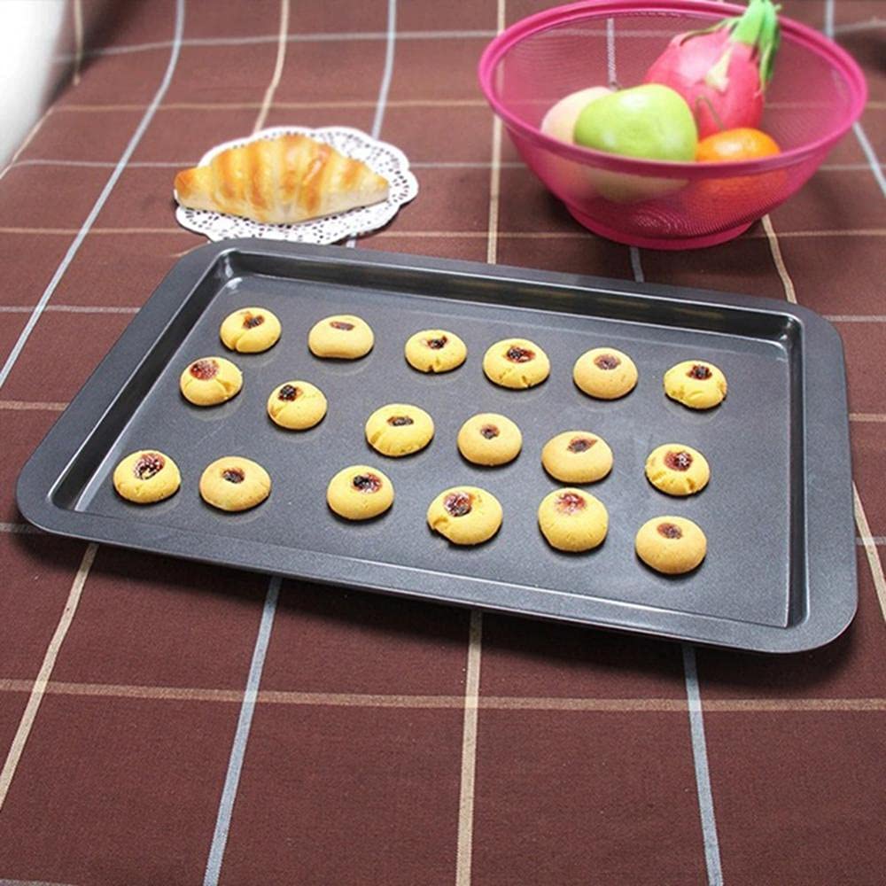 Bandejas para Hornear Galletas Acero Inoxidable Antiadherente Pan Pastel Horno Bandeja para Hornear Gadget de Cocina (Color : Black S) (Golden S)