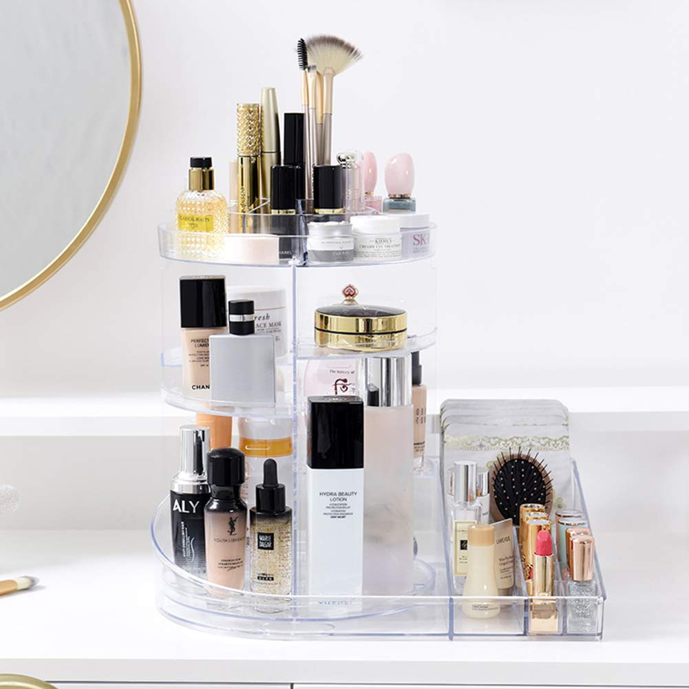 Beau Rangement Maquillage 360 Rotatif Maquillage Organisateur Réglable Organisateur de Maquillage Tiroir Utilisé pour Le Rouge à Lèvres Pinceau Produit De Soin De La Peau Hermétique
