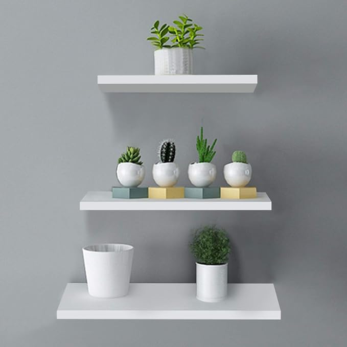 Floating Wall Shelves White Wall Mounted Storage Shelf,3