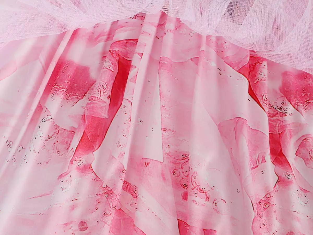 10 Pcs Halloween Black Witch Costume for Girls Pink Dress for Kids - Image 7