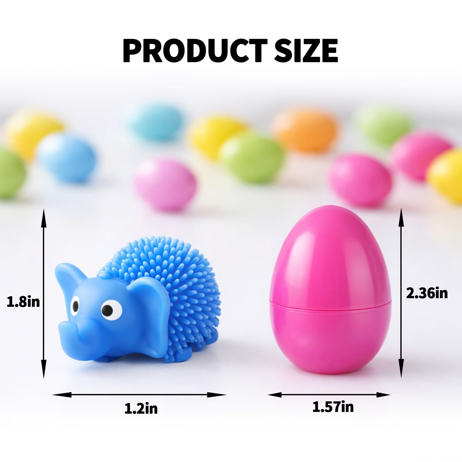 24Pack Easter Prefilled Eggs with Squishy Toys Inside Bright Plastic Easter Eggs Filled Cute Stress Reliever Squishy Toy for Easter Basket Stuffers Animal Easter Egg Filler Classroom Prize Supplies — view 4