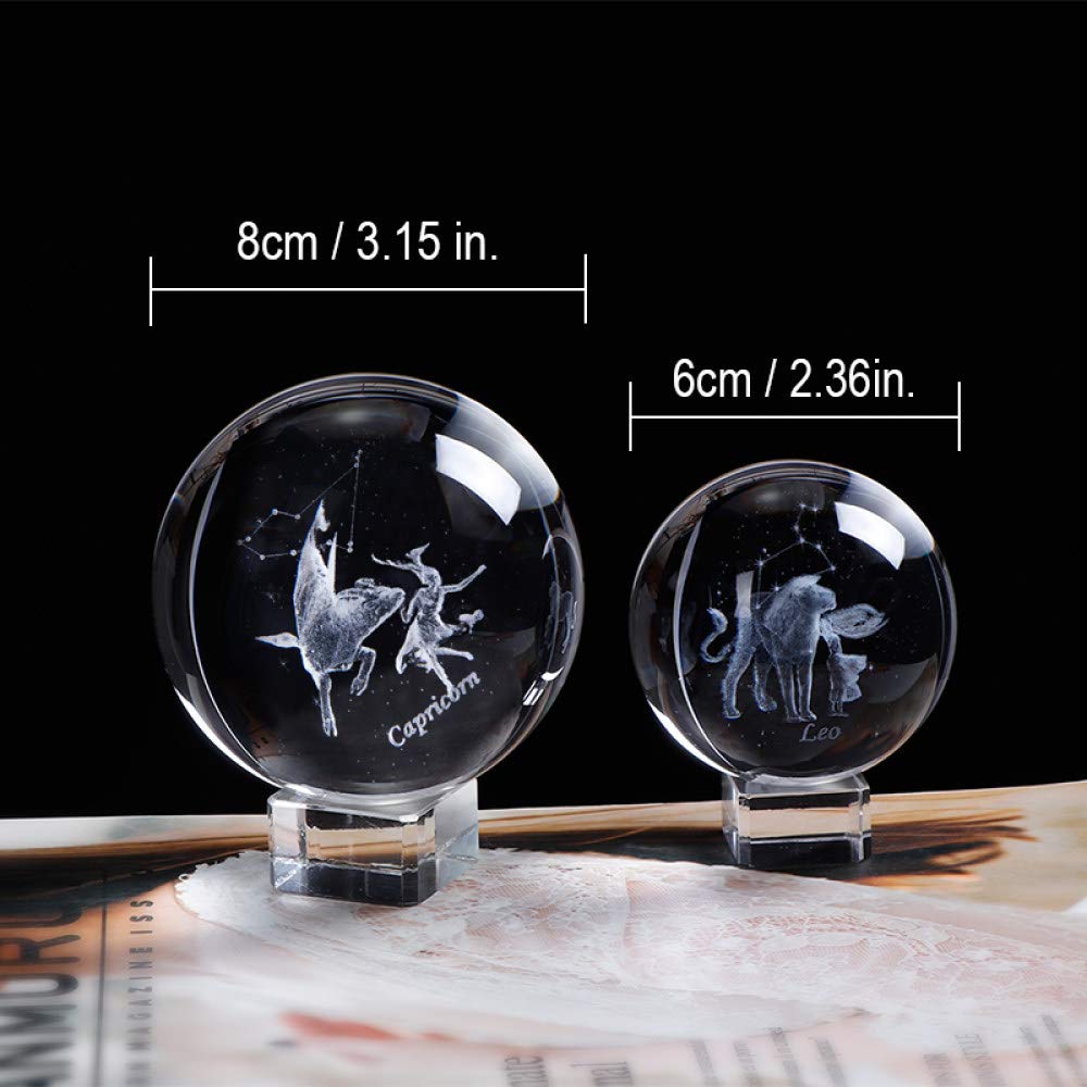 Amazon.co.jp: 星座刻印クリスタルボール3Dクリスタルミニチュアガラス 