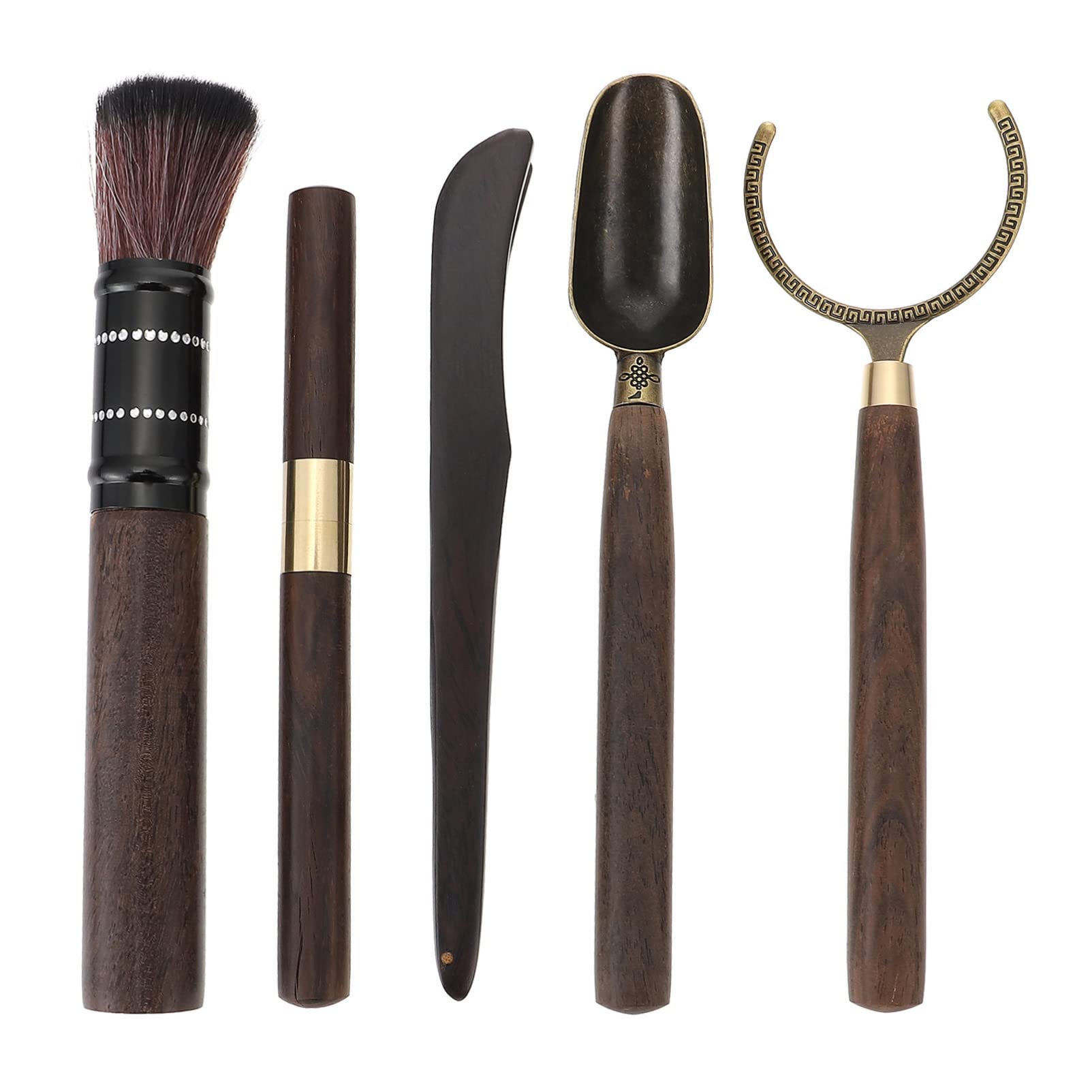 Veemoon 5pcs Scoop Utensils Cutter Combinations Bamboos Chinese Fu Kung Teaware Brush: Brush Supplies Use Tools: Ceremony Home Tea for Bamboo Classic Office Kungfu Making
