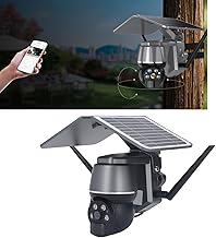 Câmeras de segurança sem fio ao ar livre, câmera de vigilância externa 1080p sistema de câmera de segurança solar sem fio ao ar livre 3MP bateria de 360 graus PTZ Cam alerta de detecção de movimento 2 vias Tal (4G EU)