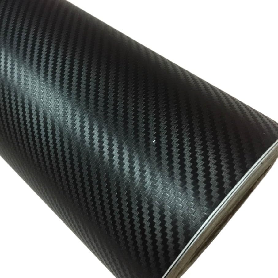 Listwy ochronne progów samochodowych, Oklejenie samochodu 30cm x 127cm 3D folia winylowa z włókna węglowego wielokolorowa naklejka w rolce do stylizacji Moto Auto(Black)