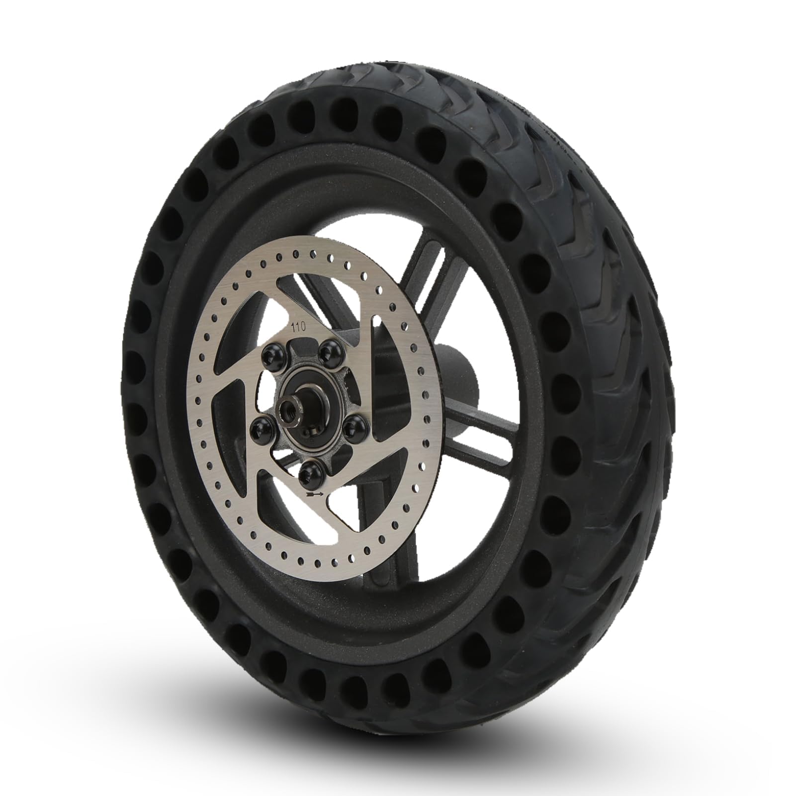 Scooter Wheel Assembly, 8.5in Solid Tire Wheel Hub Brake Disk Electric Scooter Rear Wheel Electric Scooter Upgrade Parts for M365 1S Electric Scooter